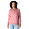 Leichtes Tencel-Pullover-Sweatshirt mit halbem Reissverschluss für Damen