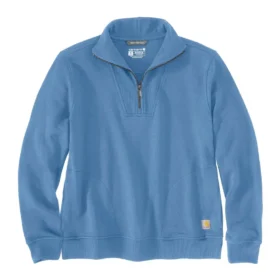 Leichtes Tencel-Pullover-Sweatshirt mit halbem Reissverschluss für Damen