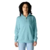 Leichtes Tencel-Pullover-Sweatshirt mit halbem Reissverschluss für Damen