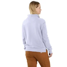 Leichtes Tencel-Pullover-Sweatshirt mit halbem Reissverschluss für Damen