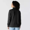 Leichtes Tencel-Pullover-Sweatshirt mit halbem Reissverschluss für Damen
