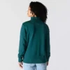 Leichtes Tencel-Pullover-Sweatshirt mit halbem Reissverschluss für Damen