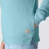 Leichtes Tencel-Pullover-Sweatshirt mit halbem Reissverschluss für Damen