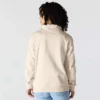 Leichtes Tencel-Pullover-Sweatshirt mit halbem Reissverschluss für Damen