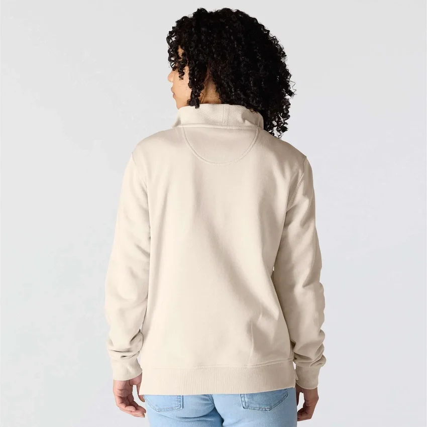 Leichtes Tencel-Pullover-Sweatshirt mit halbem Reissverschluss für Damen