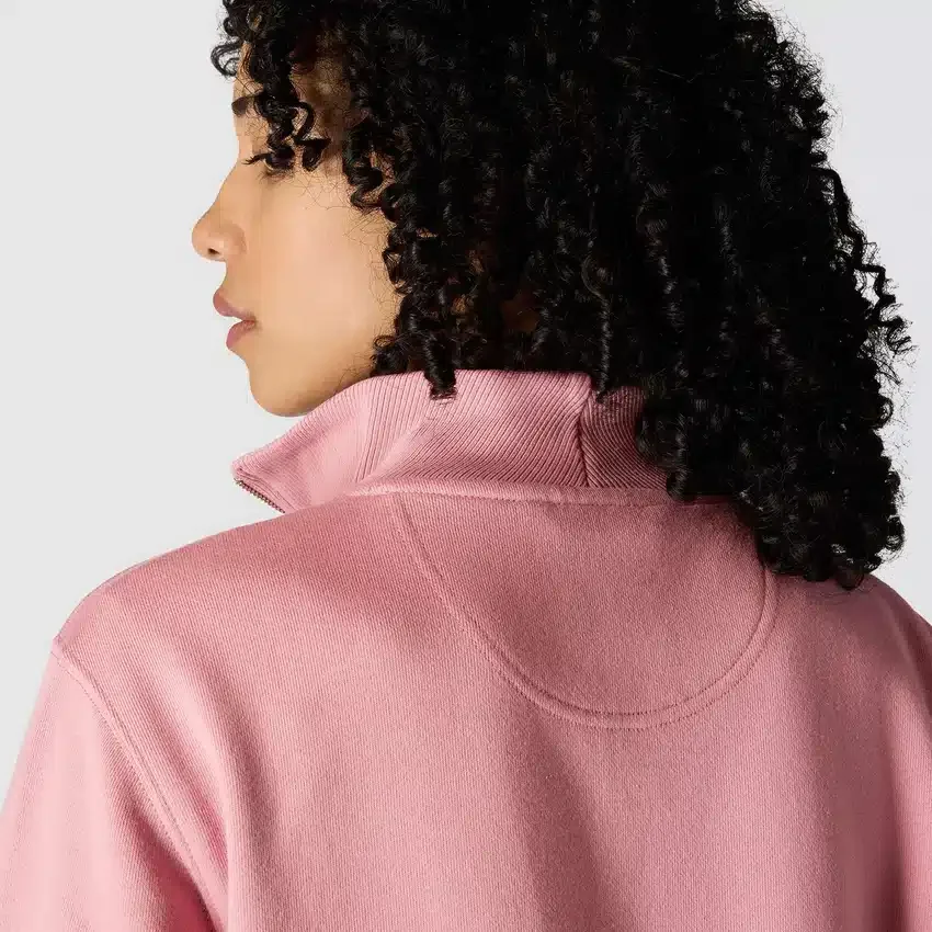 Leichtes Tencel-Pullover-Sweatshirt mit halbem Reissverschluss für Damen