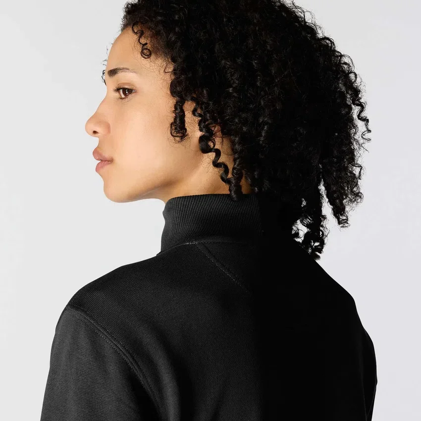 Leichtes Tencel-Pullover-Sweatshirt mit halbem Reissverschluss für Damen