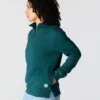 Leichtes Tencel-Pullover-Sweatshirt mit halbem Reissverschluss für Damen