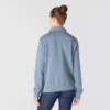 Leichtes Tencel-Pullover-Sweatshirt mit halbem Reissverschluss für Damen