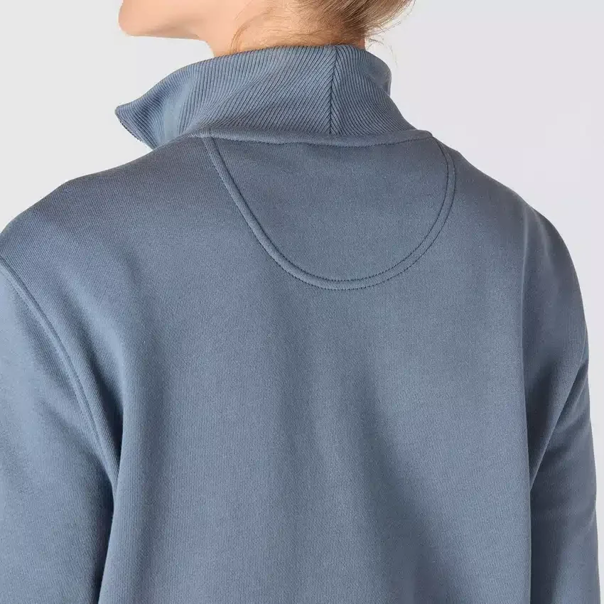 Leichtes Tencel-Pullover-Sweatshirt mit halbem Reissverschluss für Damen