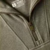 Leichtes Tencel-Pullover-Sweatshirt mit halbem Reissverschluss für Damen