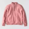 Leichtes Tencel-Pullover-Sweatshirt mit halbem Reissverschluss für Damen