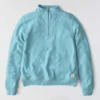 Leichtes Tencel-Pullover-Sweatshirt mit halbem Reissverschluss für Damen