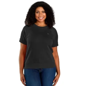Leichtes Tencel-Sweatshirt für Damen mit lockerer Passform aus French Terry und kurzen Armlingen