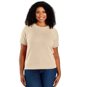 Leichtes Tencel-Sweatshirt für Damen mit lockerer Passform aus French Terry und kurzen Armlingen
