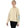 Leichtes Tencel-Sweatshirt für Damen mit lockerer Passform und bedruckten Armlingen