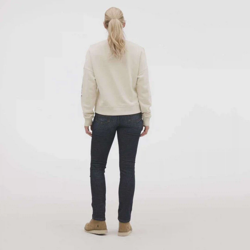 Leichtes Tencel-Sweatshirt für Damen mit lockerer Passform und bedruckten Armlingen