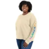 Leichtes Tencel-Sweatshirt für Damen mit lockerer Passform und bedruckten Armlingen