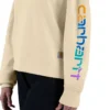 Leichtes Tencel-Sweatshirt für Damen mit lockerer Passform und bedruckten Armlingen