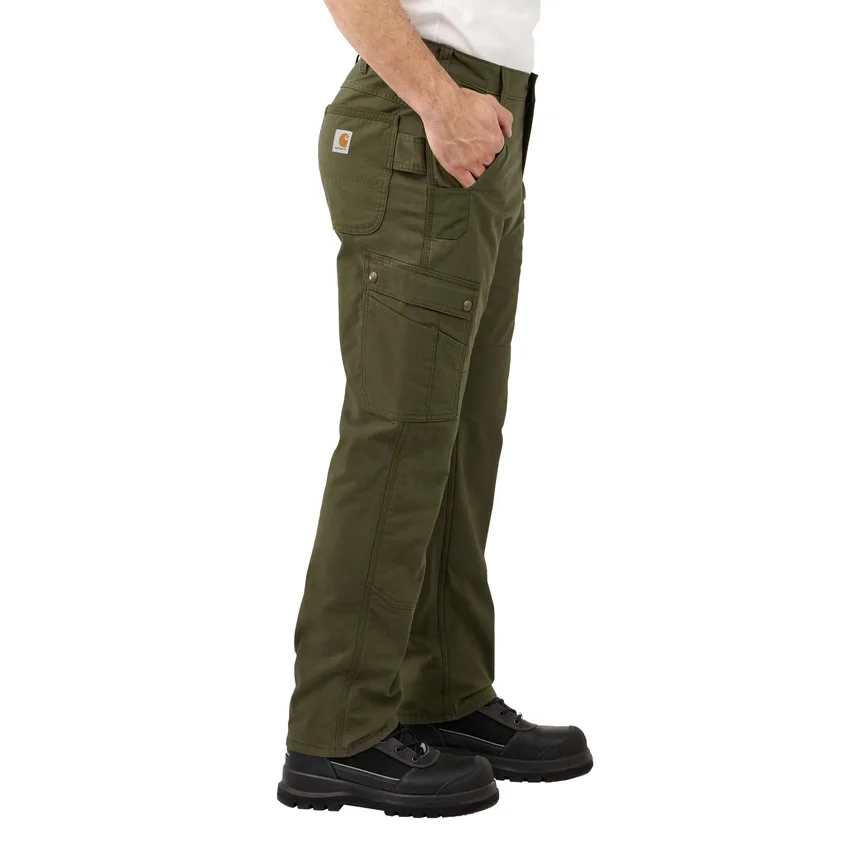 Locker sitzende, gerade geschnittene Ripstop-Cargo-Hose mit Futter – Arbeitshose