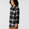 Locker sitzende karierte Fleecejacke für Damen