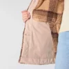 Locker sitzende karierte Fleecejacke für Damen