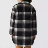 Locker sitzende karierte Fleecejacke für Damen
