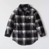 Locker sitzende karierte Fleecejacke für Damen