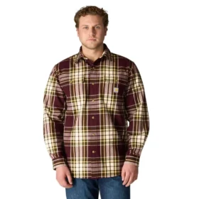 Locker sitzendes, schweres Flanell-Langarmhemd mit Karomuster
