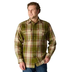 Locker sitzendes, schweres Flanell-Langarmhemd mit Karomuster
