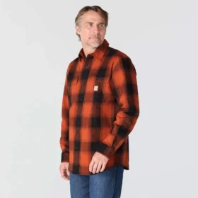 Locker sitzendes, schweres Flanell-Langarmhemd mit Karomuster