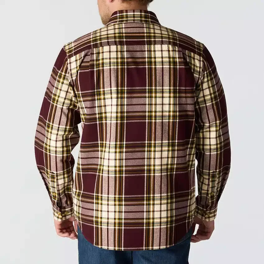 Locker sitzendes, schweres Flanell-Langarmhemd mit Karomuster