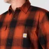 Locker sitzendes, schweres Flanell-Langarmhemd mit Karomuster