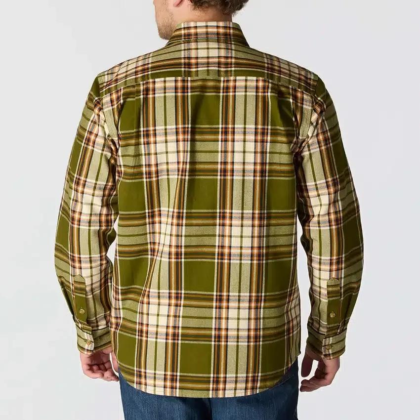 Locker sitzendes, schweres Flanell-Langarmhemd mit Karomuster