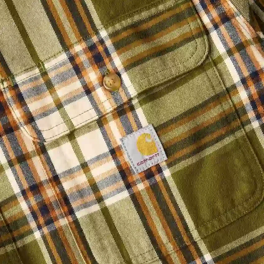 Locker sitzendes, schweres Flanell-Langarmhemd mit Karomuster