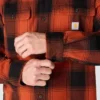 Locker sitzendes, schweres Flanell-Langarmhemd mit Karomuster