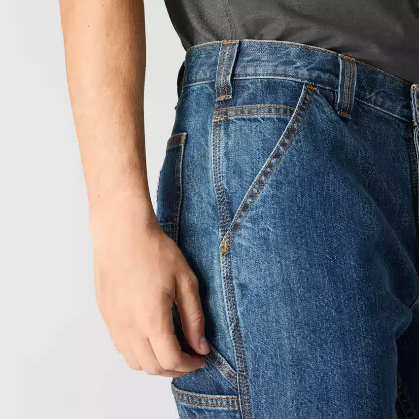 Lockere, gerade geschnittene Arbeitsjeans für Herren