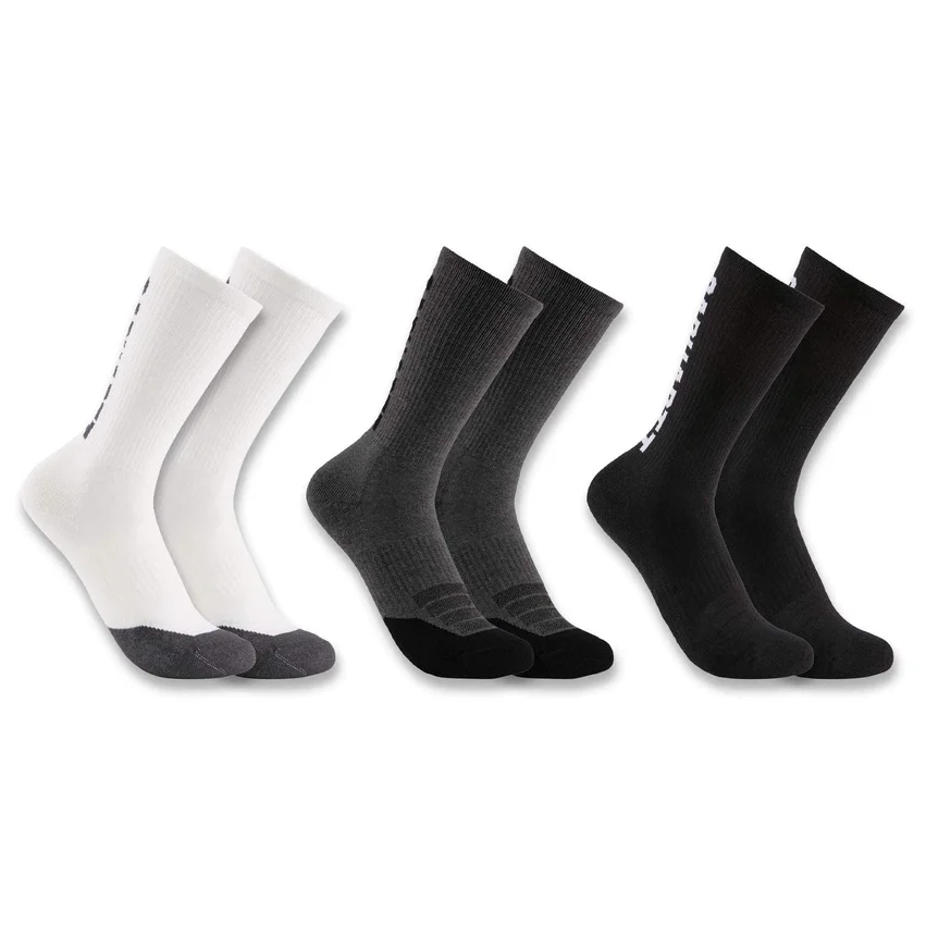 Mittelgewichtige Baumwoll-Tencel™-Logo-Crew-Socken, 3er-Pack