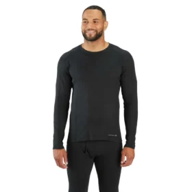 Mittelschweres Stretch-Baumwoll-Ripp-Sweatshirt mit Rundhalsausschnitt