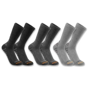 Mittelstarke Crew-Socken aus einer Synthetik-Baumwoll-Mischung, 3er-Pack