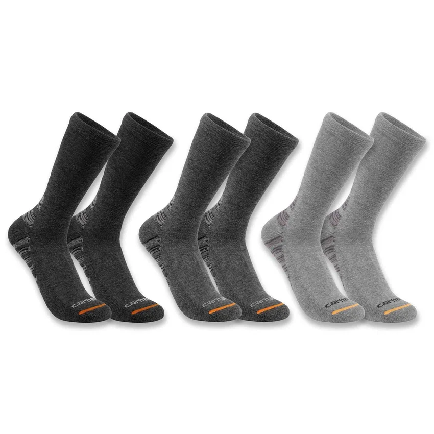 Mittelstarke Crew-Socken aus einer Synthetik-Baumwoll-Mischung, 3er-Pack