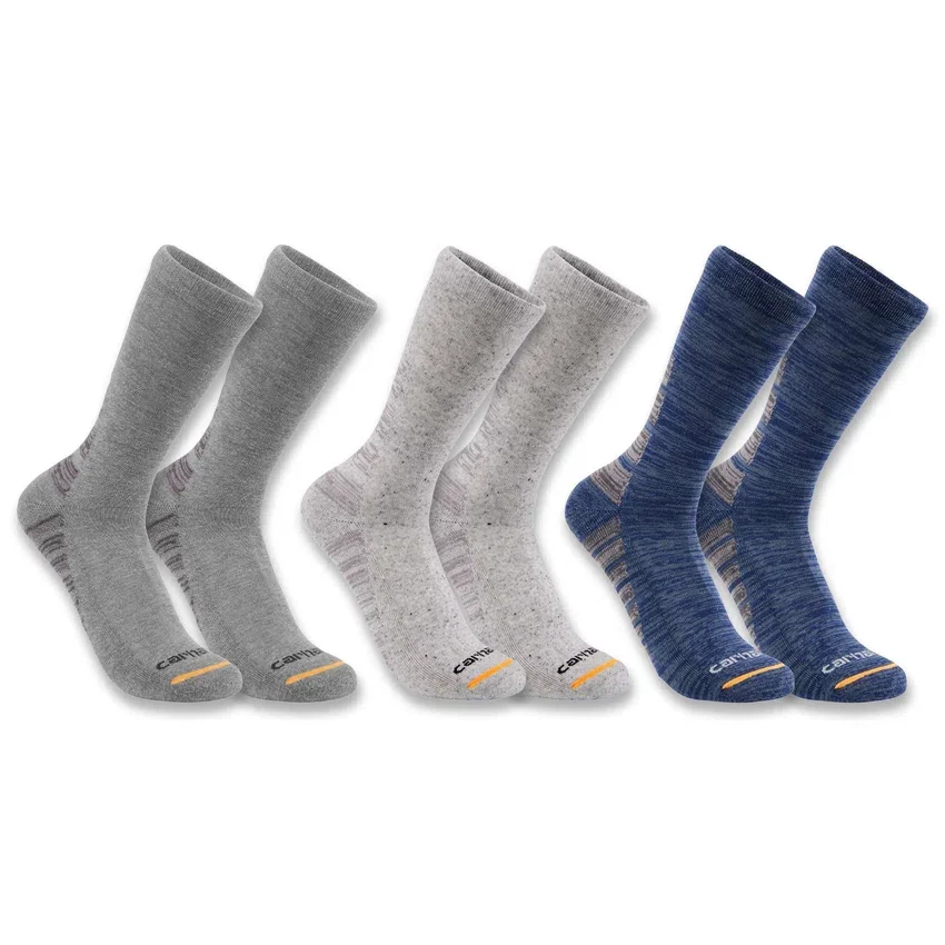 Mittelstarke Crew-Socken aus einer Synthetik-Baumwoll-Mischung, 3er-Pack