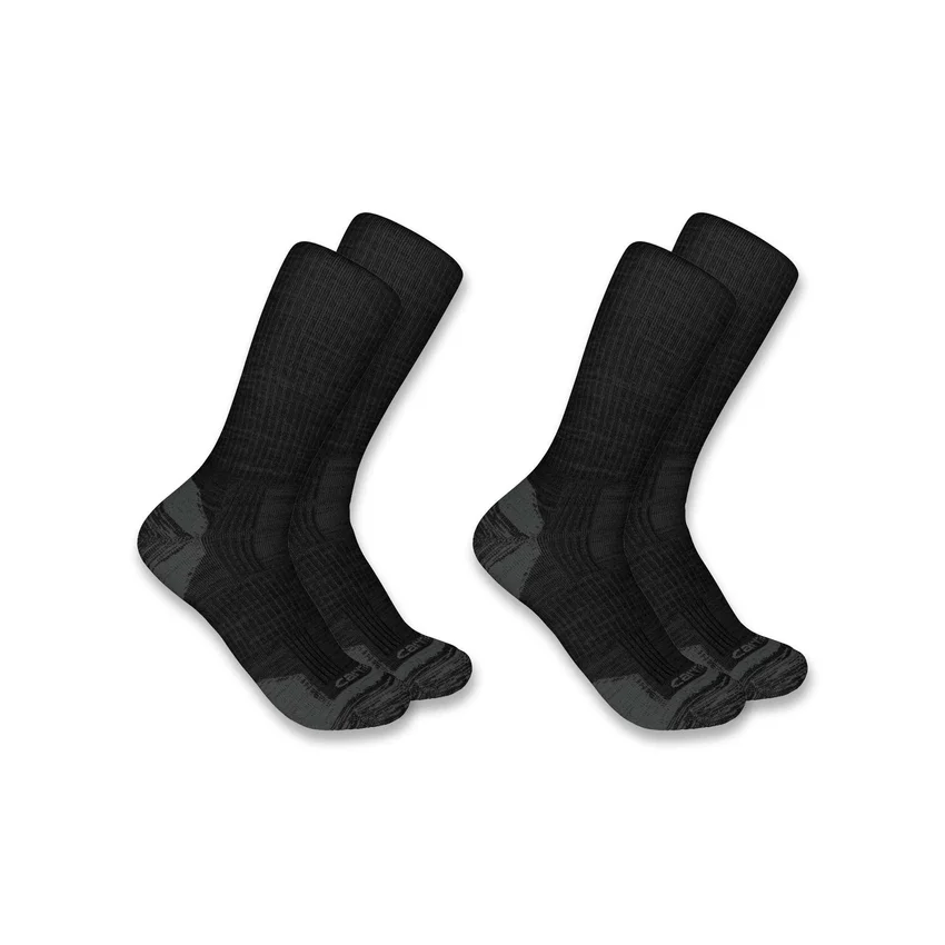 Mittelstarke Crew-Socken aus einer Synthetik-Woll-Mischung, 2er-Pack