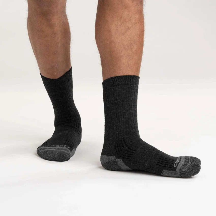 Mittelstarke Crew-Socken aus einer Synthetik-Woll-Mischung, 2er-Pack