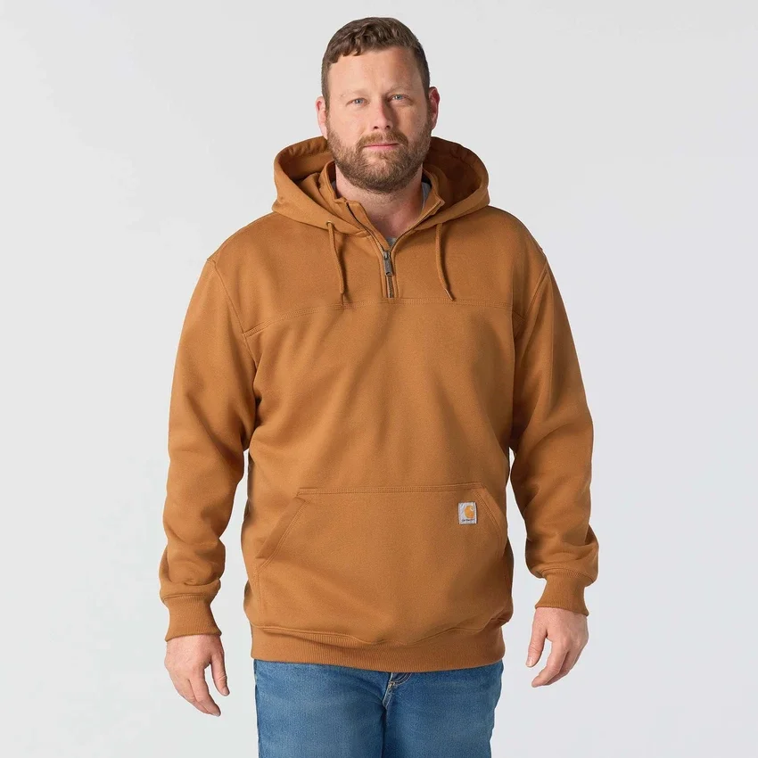 Paxton Herren-Hoodie mit Viertelreissverschluss, wasserabweisend, schweres Gewebe – carhartt Rain Defender Hoodies