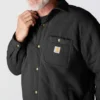 Rain Defender® locker sitzende, schwergewichtige, gesteppte Hemdjacke mit Druckknöpfen vorne