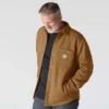 Rain Defender® locker sitzende, schwergewichtige, gesteppte Hemdjacke mit Druckknöpfen vorne