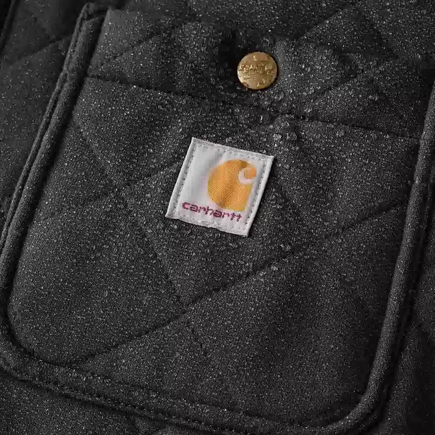 Rain Defender® locker sitzende, schwergewichtige, gesteppte Hemdjacke mit Druckknöpfen vorne