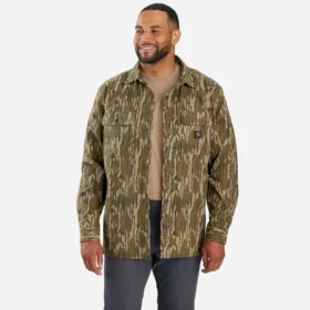 Rugged Flex® Canvas-Hemdjacke mit Fleecefutter und Camo-Muster in lockerer Passform