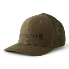 Rugged Flex™ – eng anliegende Canvas-Kappe mit Netzrückseite und Logo-Grafik